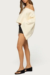 Edikted Sharla Off Shoulder Poncho Sweater