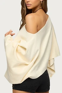 Edikted Sharla Off Shoulder Poncho Sweater
