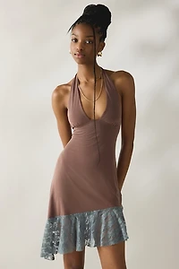 Motel Sanaya Asymmetric Halter Neck Mini Dress