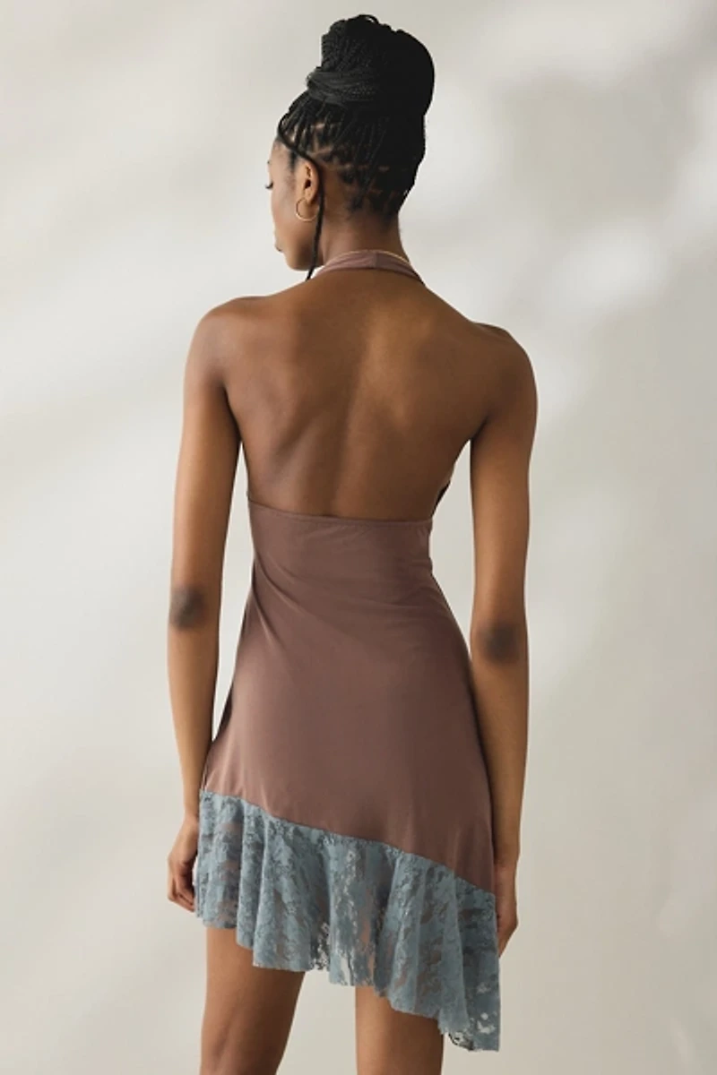 Motel Sanaya Asymmetric Halter Neck Mini Dress