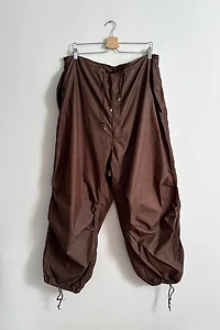 Vintage Overdyed Brown Parachute Baggy Pants