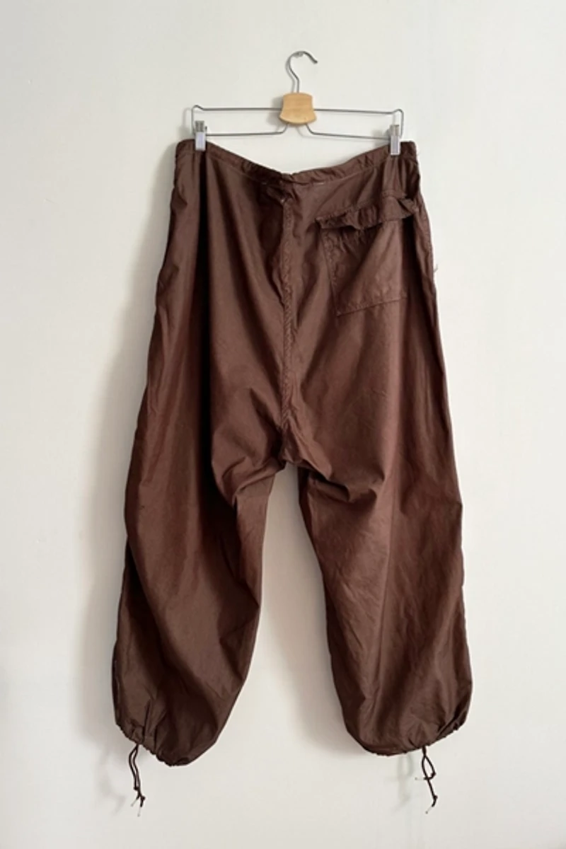 Vintage Overdyed Brown Parachute Baggy Pants