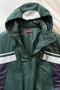 Commission NY Green Padded Color Blocked Puffer Jacket