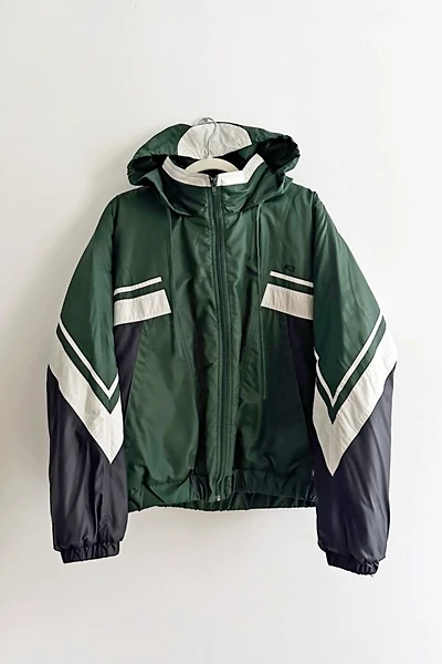 Commission NY Green Padded Color Blocked Puffer Jacket