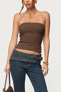 Edikted Sade Strapless Side Slit Top