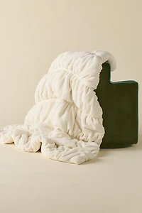 Cinched Marshmallow Cloud Fleece Throw Blanket