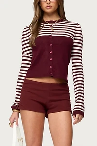 Edikted Goni Stripey Knit Cardigan