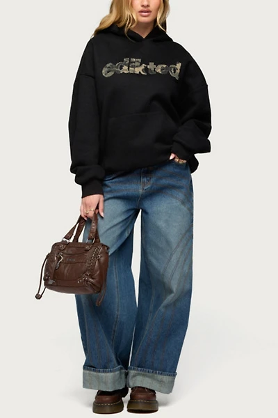 Edikted Camo Cutie Oversized Hoodie