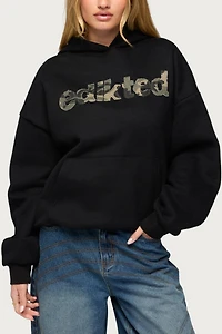 Edikted Camo Cutie Oversized Hoodie
