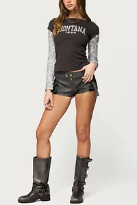 Edikted Layered Camo Long Sleeve T Shirt