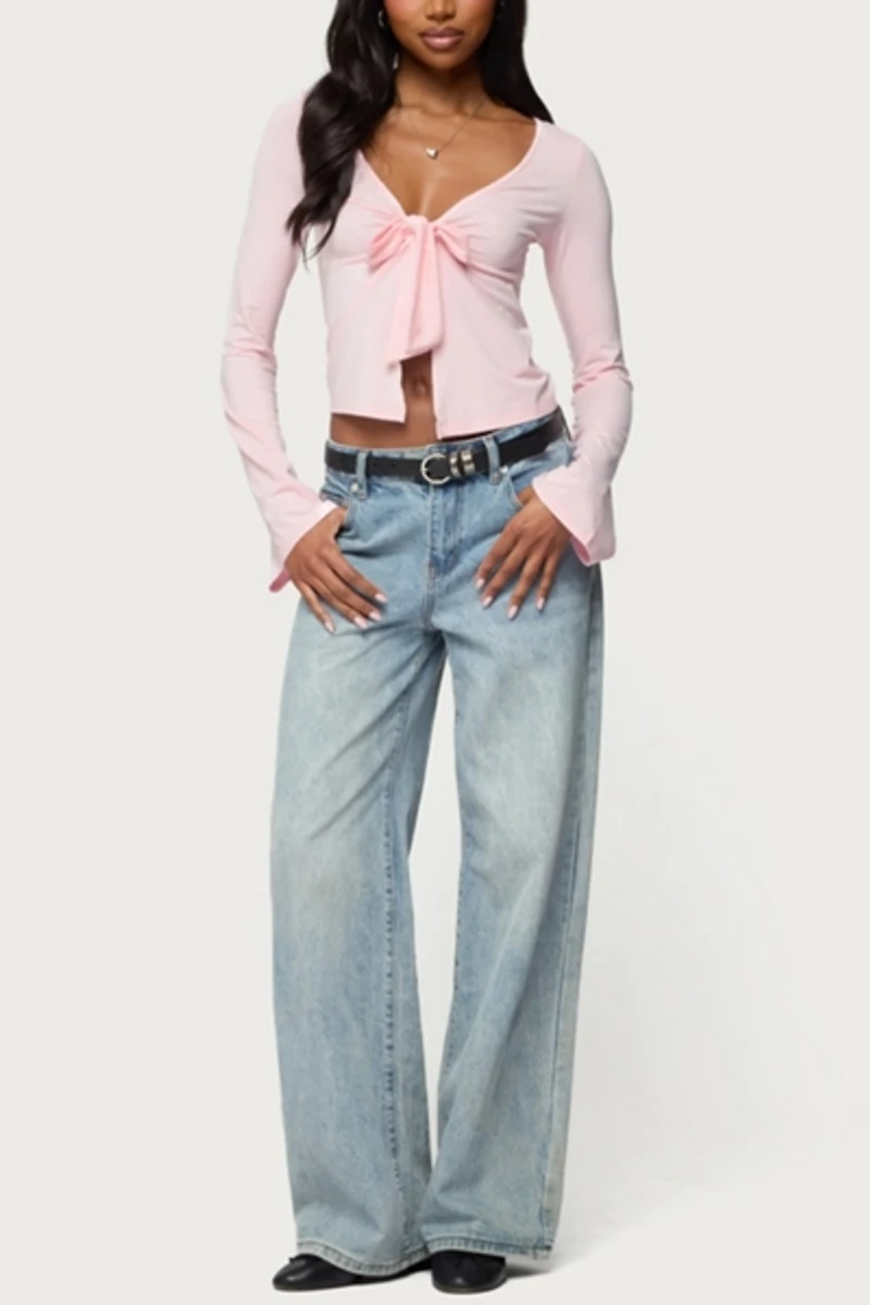 Edikted Scarlette Tie Front Top