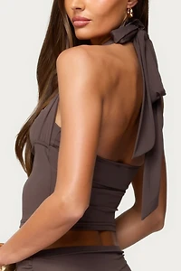 Edikted Shaylo Clasp Cutout Halter Top