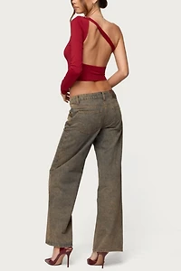 Edikted Mila Asymmetric Backless One Shoulder Top