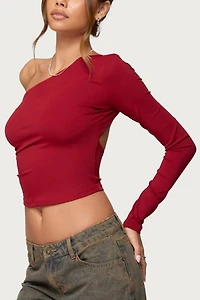 Edikted Mila Asymmetric Backless One Shoulder Top