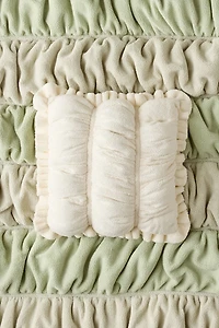 Cinched Marshmallow Puff Fleece Throw Pillow