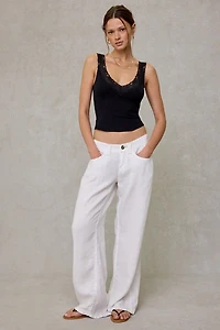 Out From Under Oh Baby V-Neck Lace Trim Tank Top