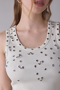 The Ragged Priest Scatter Grommet Detail Tank Top