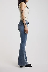The Ragged Priest Grade Eyelet Low-Rise Flare Jean