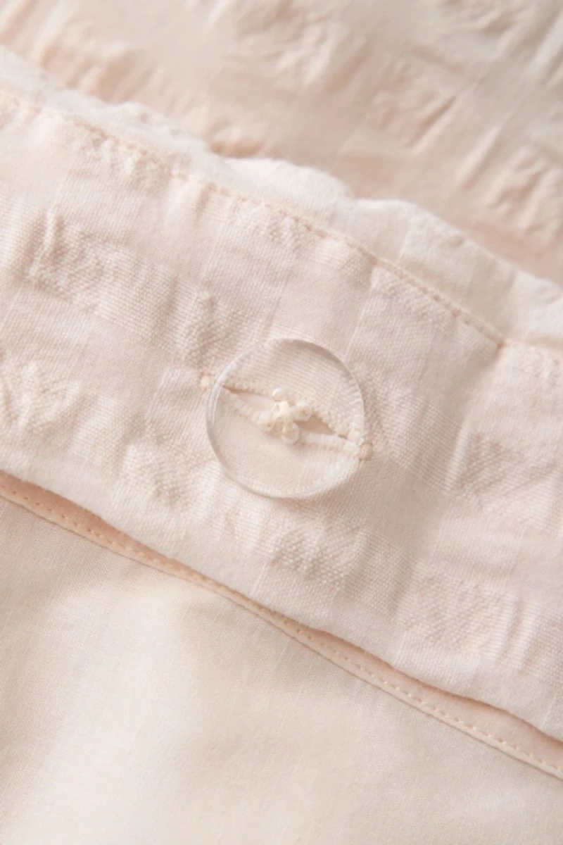 Seersucker Tied Trim Cotton Duvet Cover