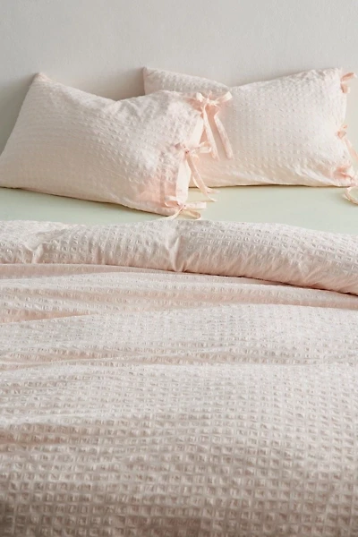 Seersucker Tied Trim Cotton Duvet Cover