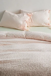 Seersucker Tied Trim Cotton Duvet Cover