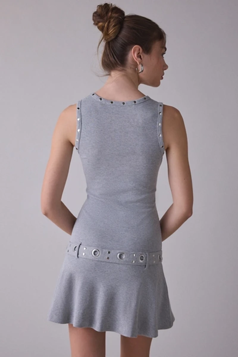 The Ragged Priest Disruptive Drop Waist Belted Mini Dress