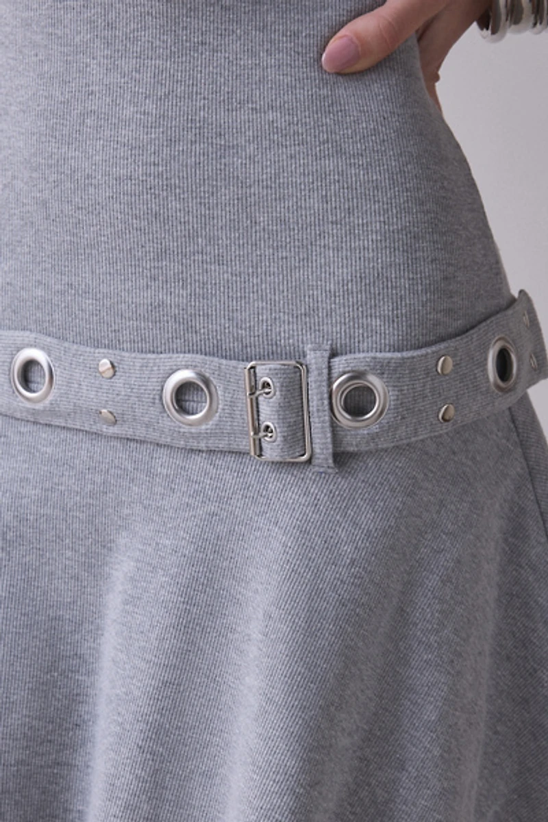 The Ragged Priest Disruptive Drop Waist Belted Mini Dress