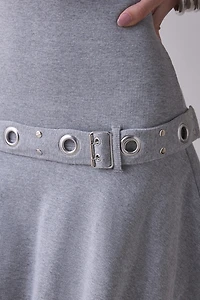 The Ragged Priest Disruptive Drop Waist Belted Mini Dress