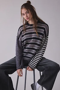 The Ragged Priest Muddle Spliced Stripe Knit Sweater