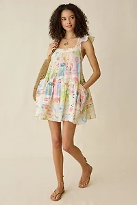 Kimchi Blue High Tide Flutter Sleeve Trapeze Mini Dress