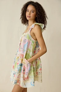 Kimchi Blue High Tide Flutter Sleeve Trapeze Mini Dress