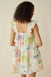 Kimchi Blue High Tide Flutter Sleeve Trapeze Mini Dress