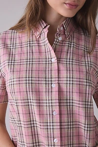 The Ragged Priest Blossom Plaid Short Sleeve Shirt Mini Dress