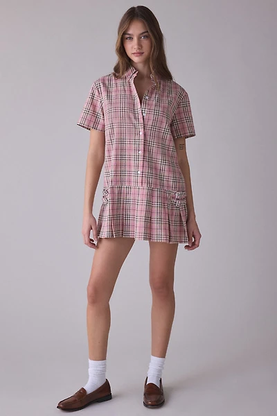 The Ragged Priest Blossom Plaid Short Sleeve Shirt Mini Dress