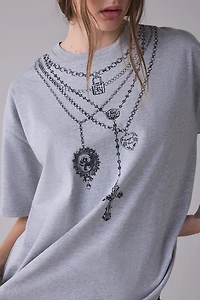 The Ragged Priest Layered Pendant Necklace Graphic Tee