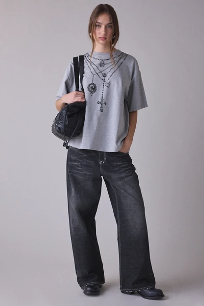 The Ragged Priest Layered Pendant Necklace Graphic Tee