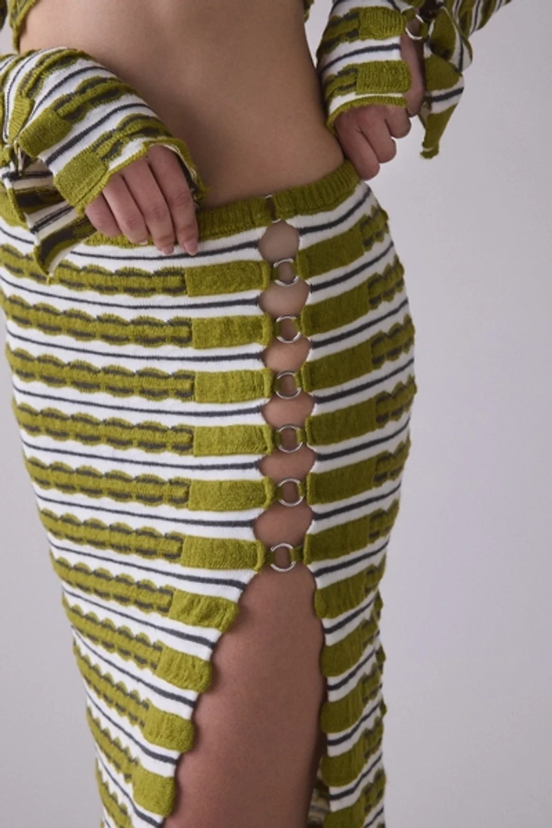 The Ragged Priest Scald Side-Slit Knit Maxi Skirt