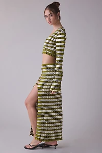 The Ragged Priest Scald Side-Slit Knit Maxi Skirt