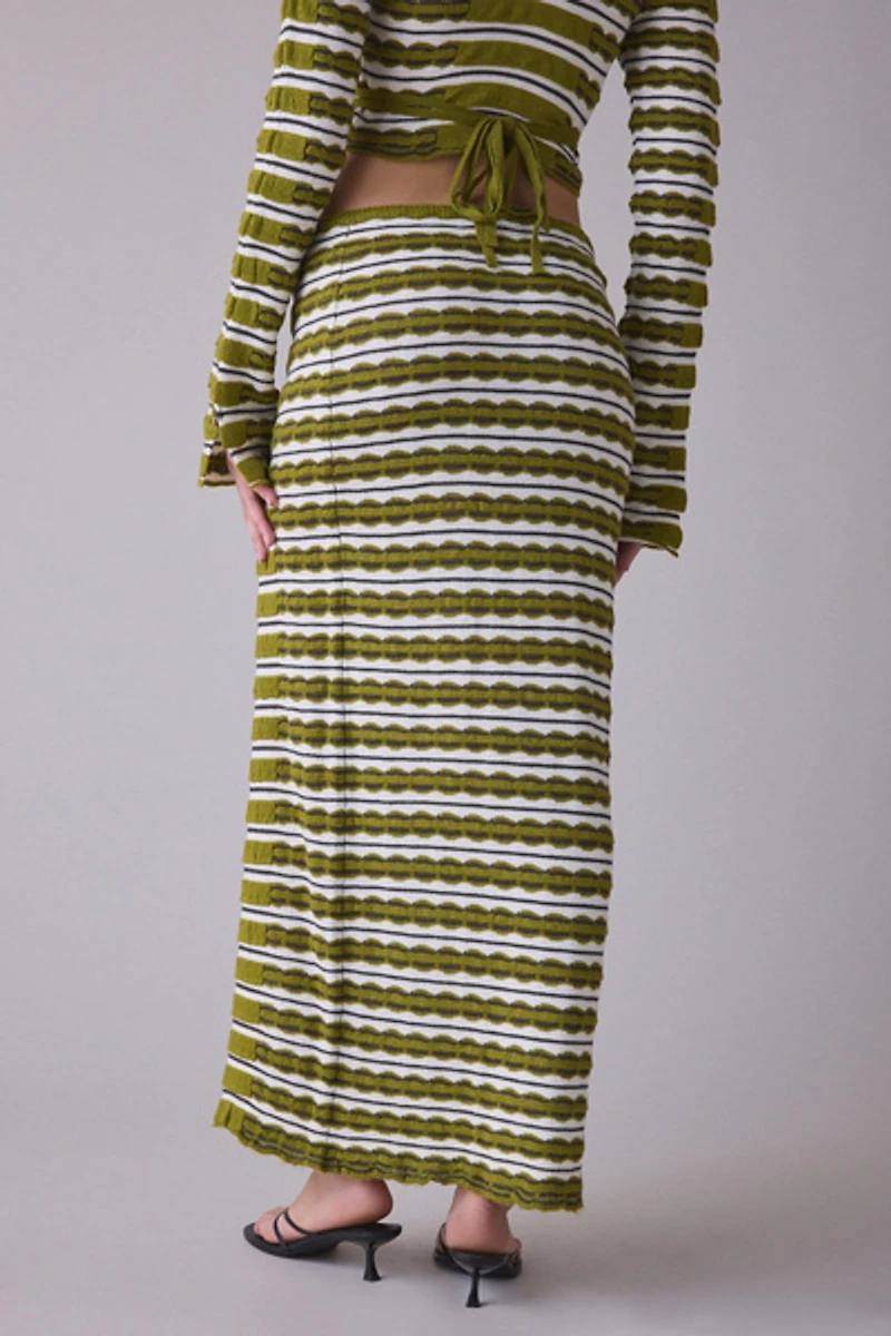 The Ragged Priest Scald Side-Slit Knit Maxi Skirt