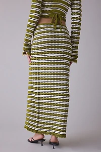The Ragged Priest Scald Side-Slit Knit Maxi Skirt
