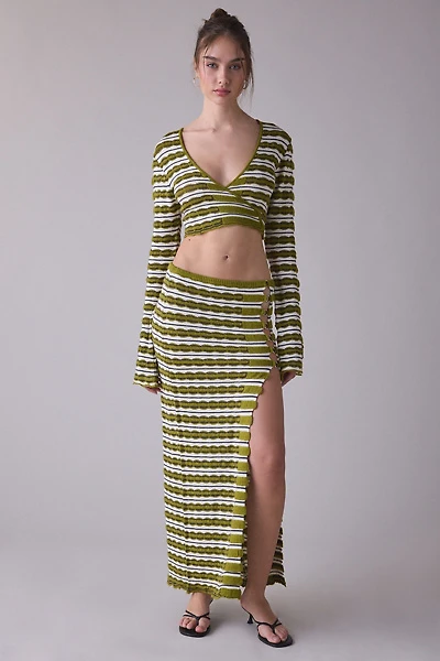 The Ragged Priest Scald Side-Slit Knit Maxi Skirt