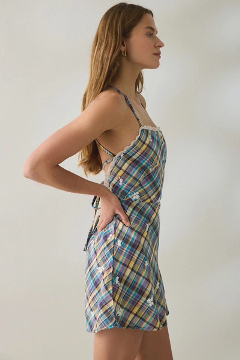 Steve Madden Riyan Lace-Up Open Back Mini Dress