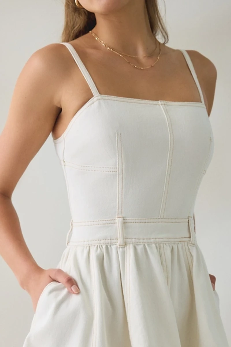 Steve Madden Aretha Fit-And-Flare Denim Mini Dress