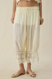 Steve Madden Easten Sheer Lace Trim Bloomer Pants