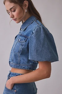 Steve Madden Marcy Puff Short Sleeve Denim Jacket