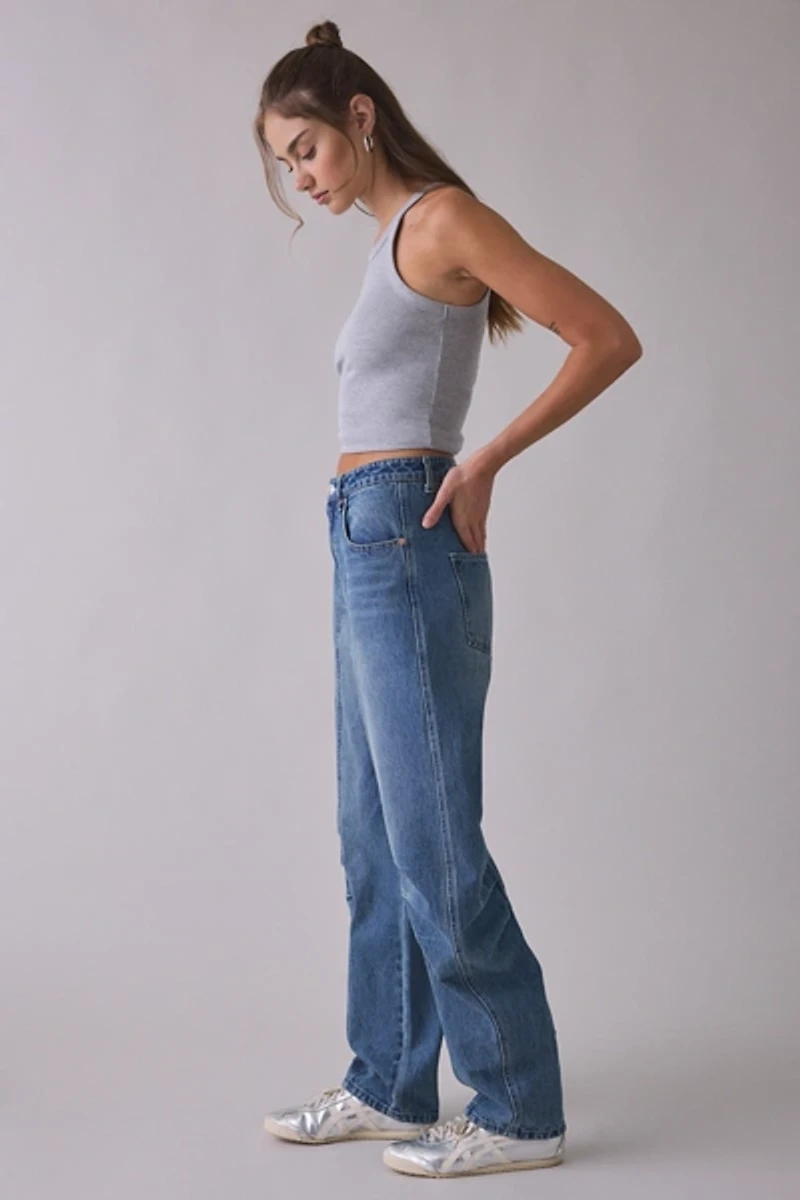 Steve Madden Austin Seamed High-Rise Barrel Leg Jeans