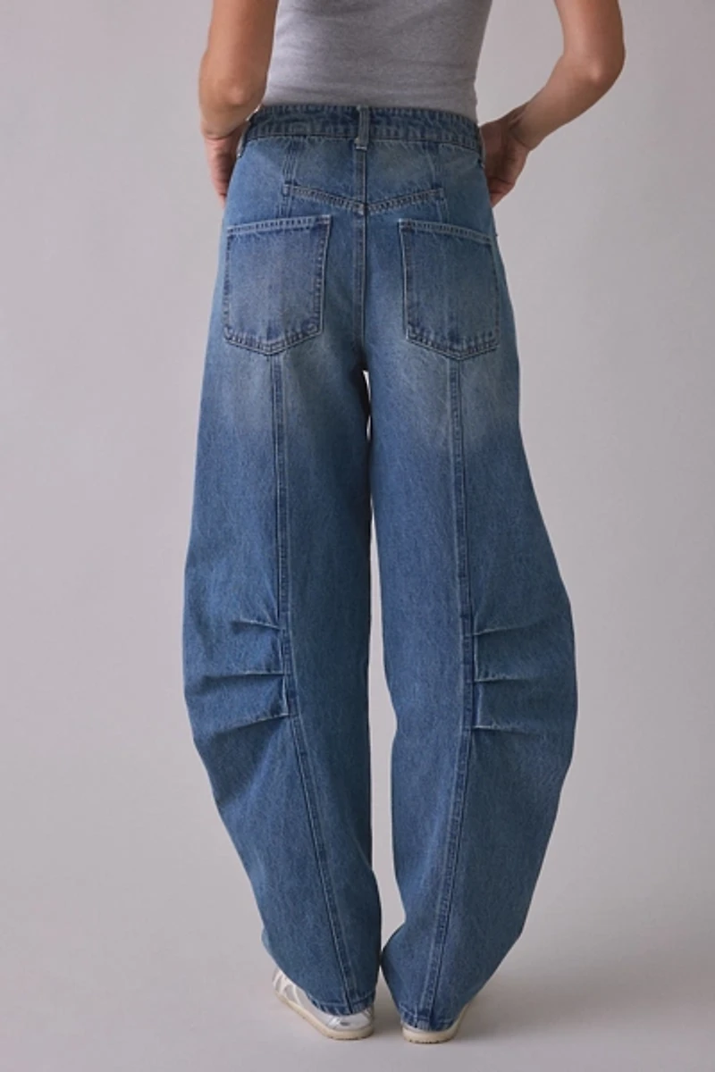 Steve Madden Austin Seamed High-Rise Barrel Leg Jeans
