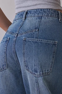 Steve Madden Austin Seamed High-Rise Barrel Leg Jeans