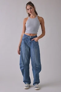 Steve Madden Austin Seamed High-Rise Barrel Leg Jeans