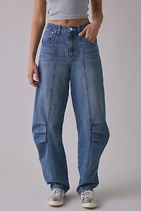 Steve Madden Austin Seamed High-Rise Barrel Leg Jeans